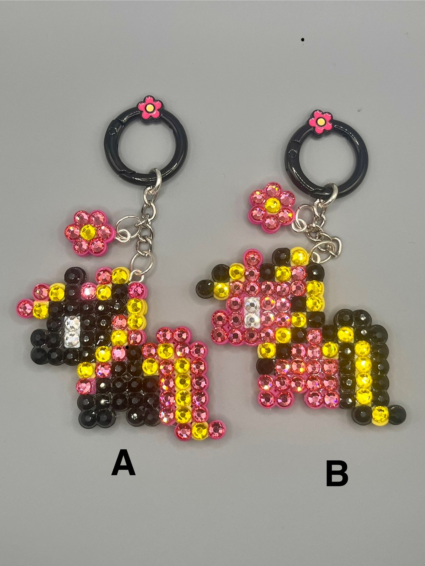 Medium Unicorn Keychain Pink/Black