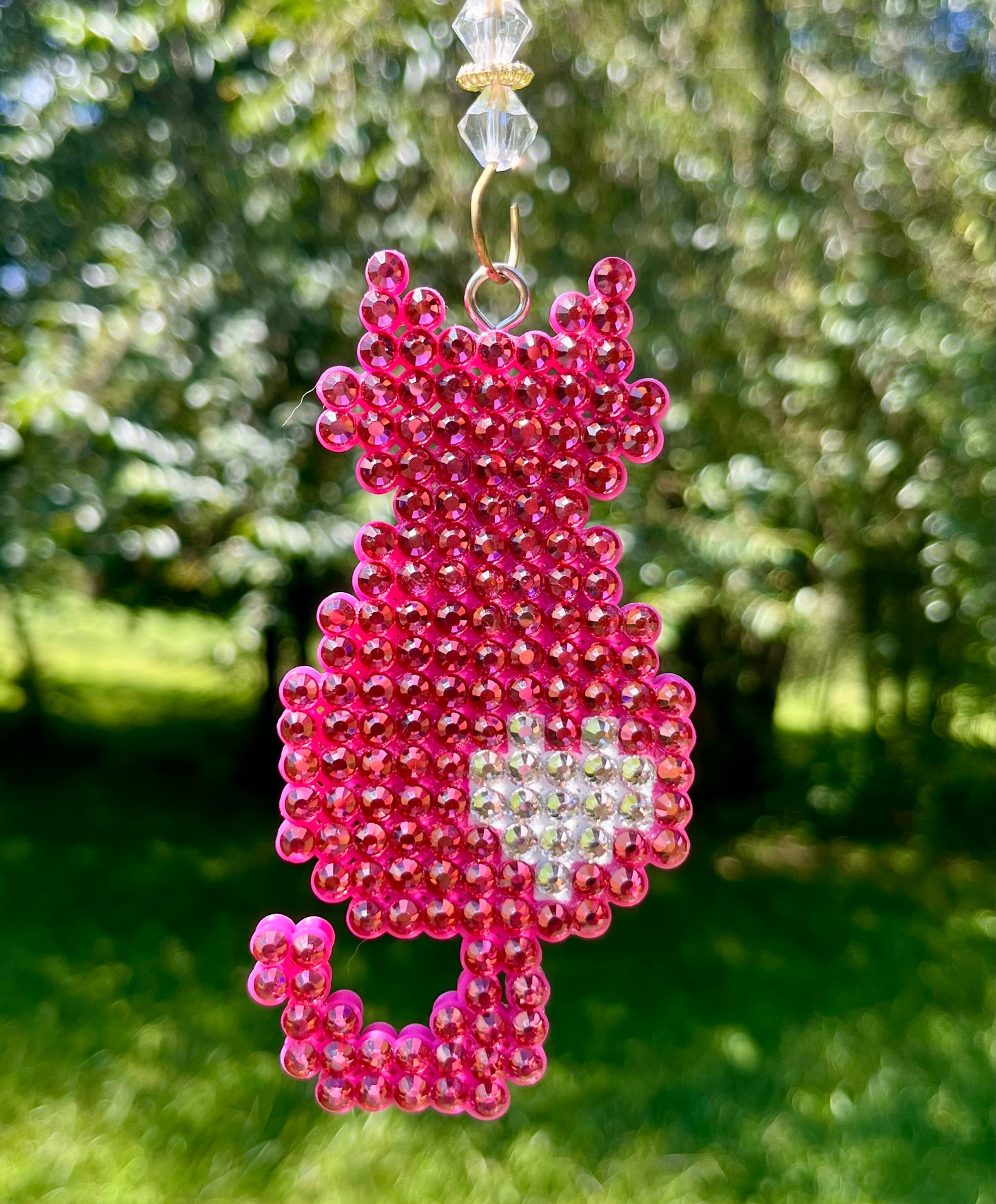 Kitty Love Car Ornament with heart charm