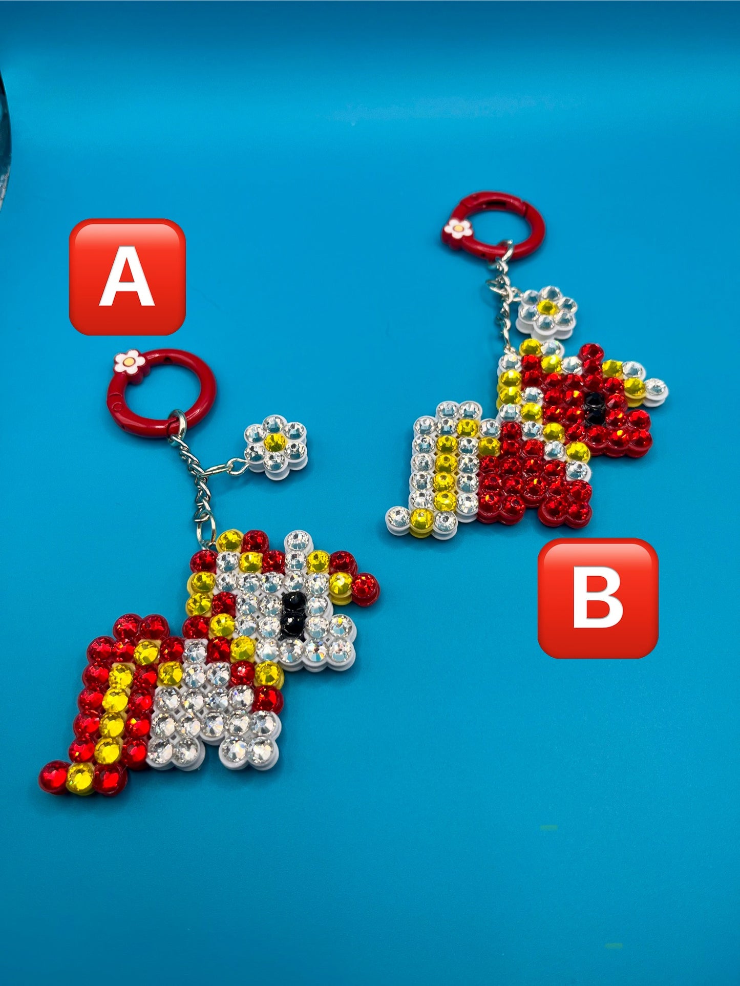 Medium Unicorn Keychain-Red/Yellow