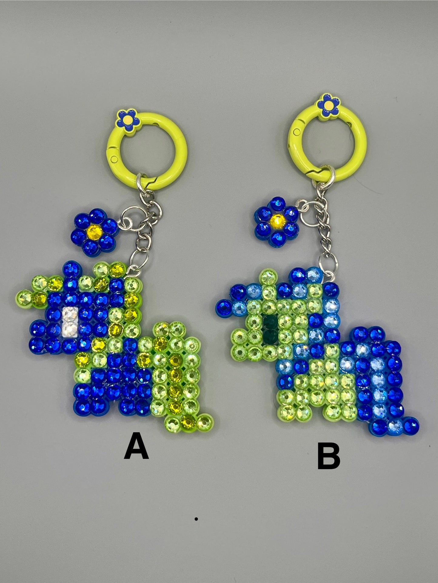 Medium Unicorn Keychain Blue/Green