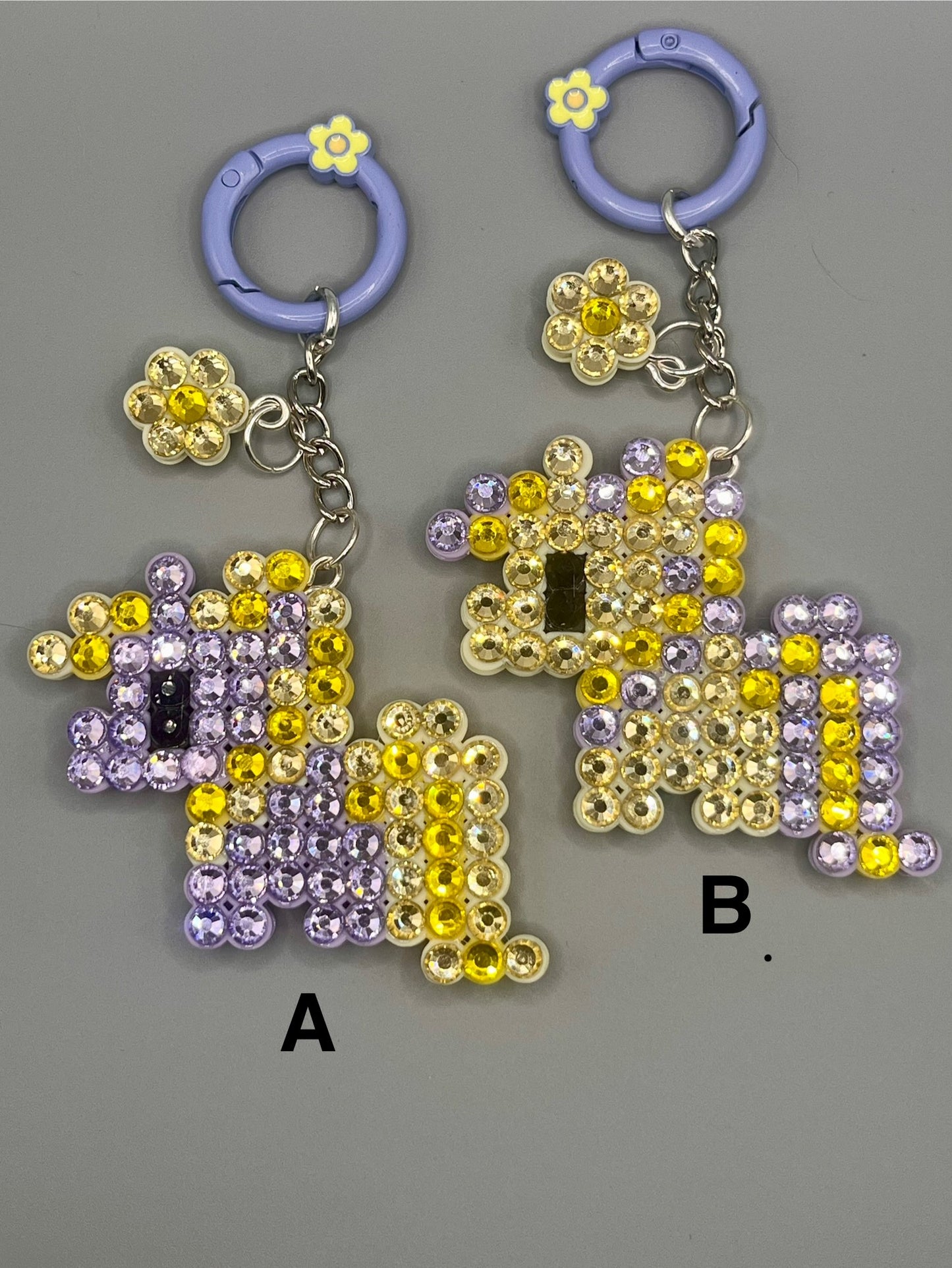 Medium Unicorn Keychain Lavender/Yellow