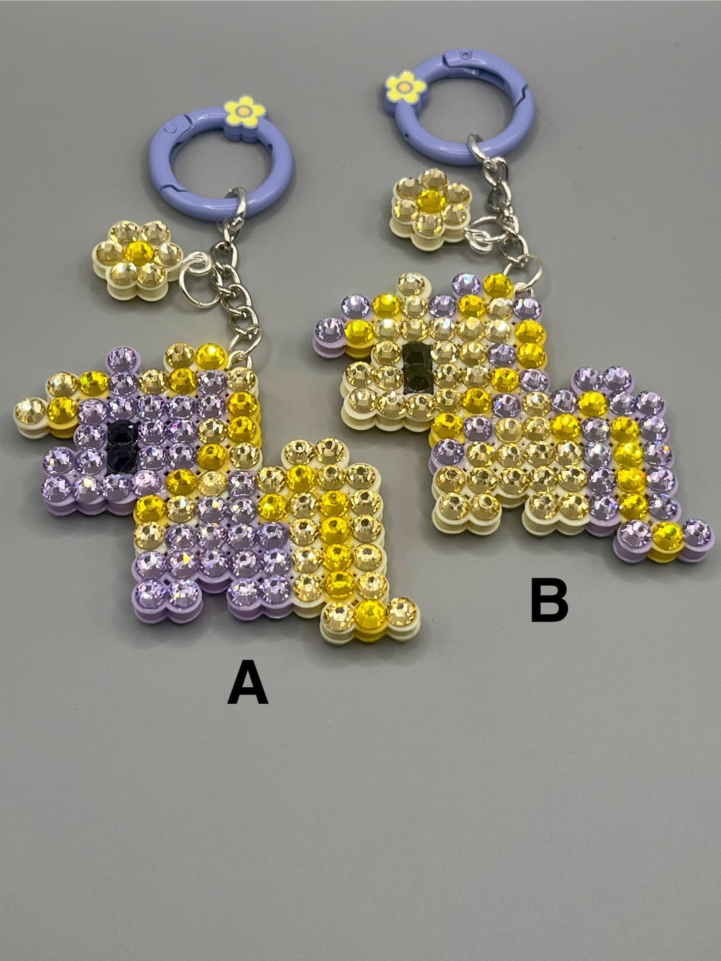 Medium Unicorn Keychain Lavender/Yellow