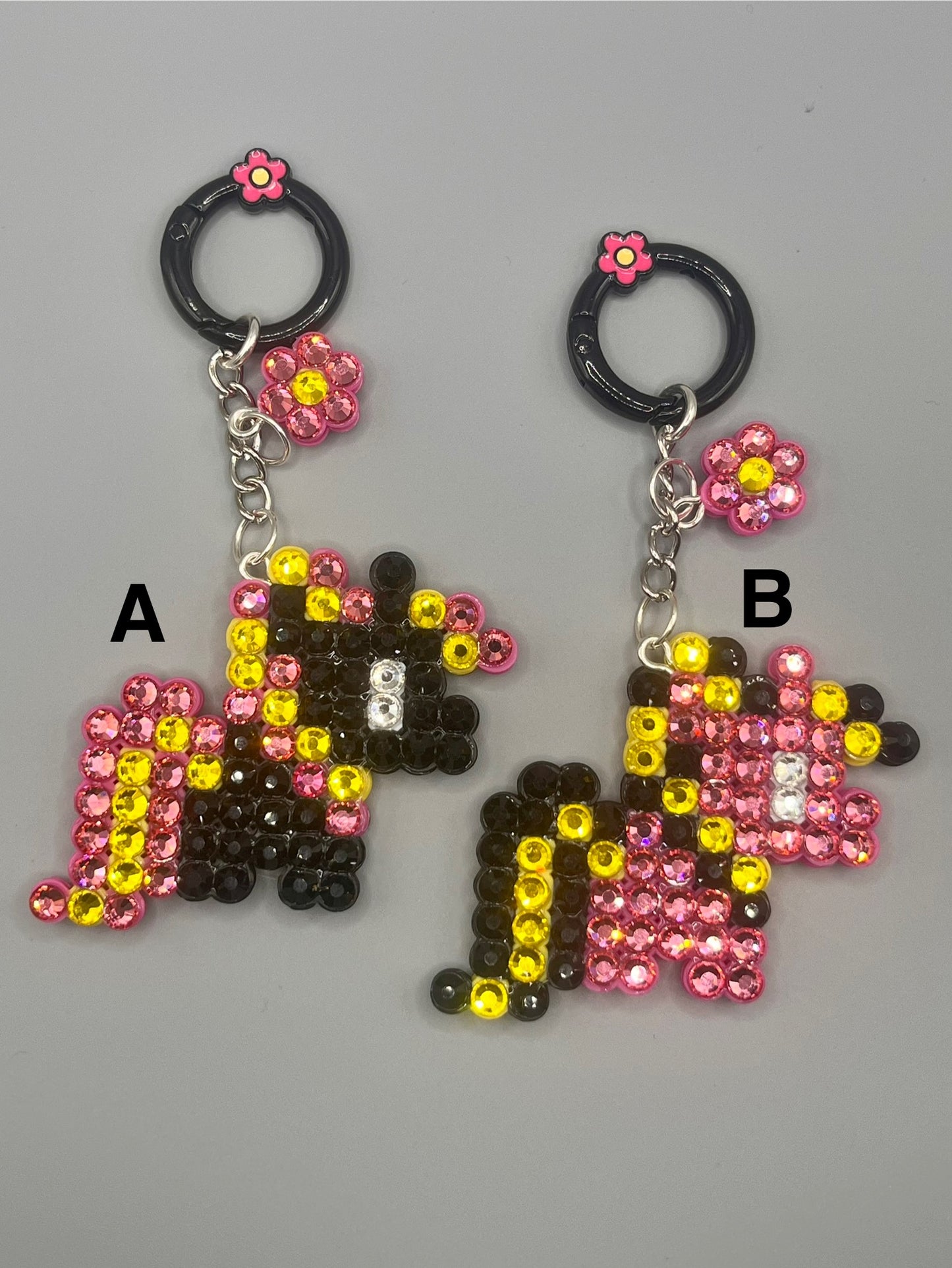 Medium Unicorn Keychain Pink/Black