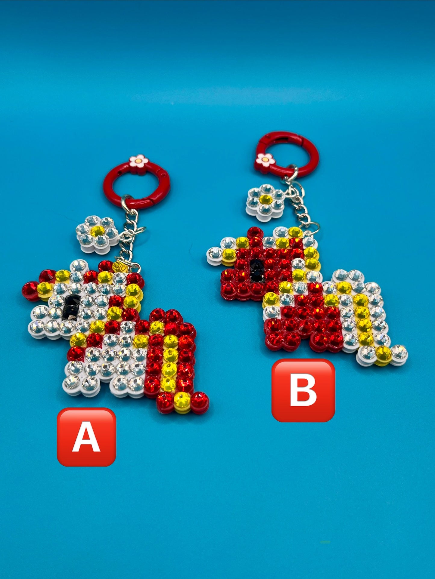 Medium Unicorn Keychain-Red/Yellow