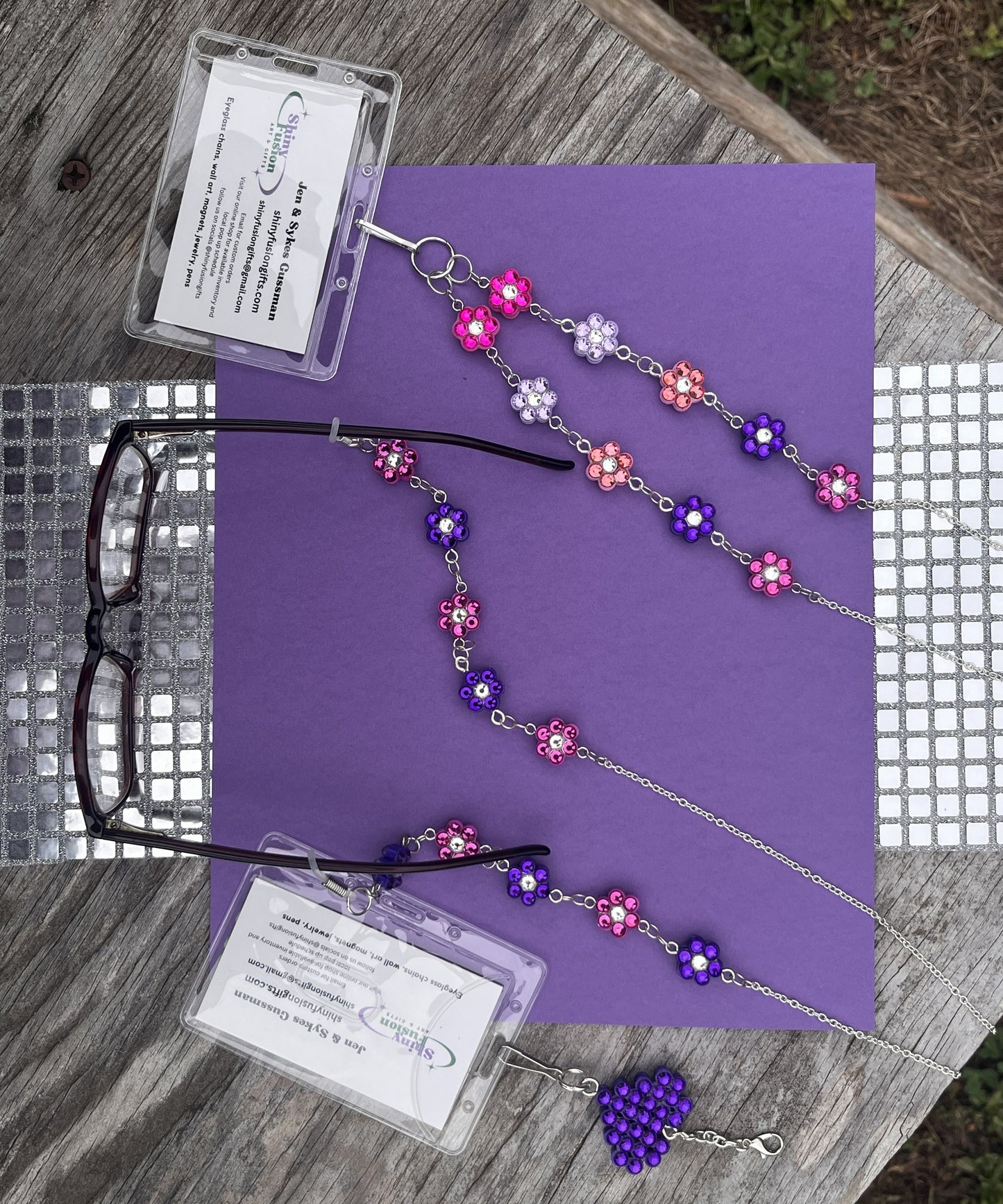 Flower Eyeglass Chains or Lanyard Purples\Pinks