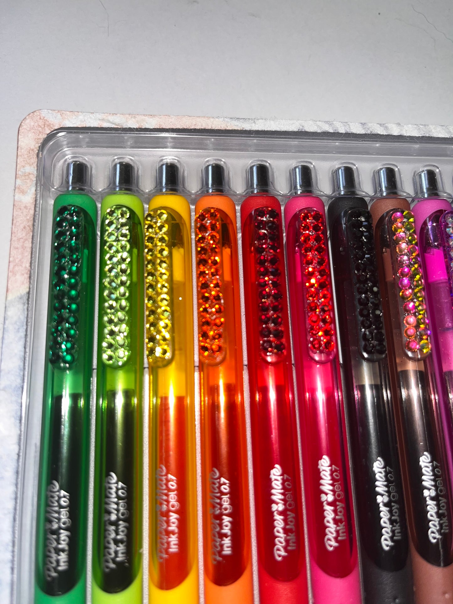 Unique 14 color gel pen set decorated with rhinestones