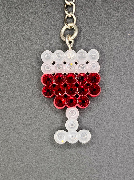 Wineglass keychain