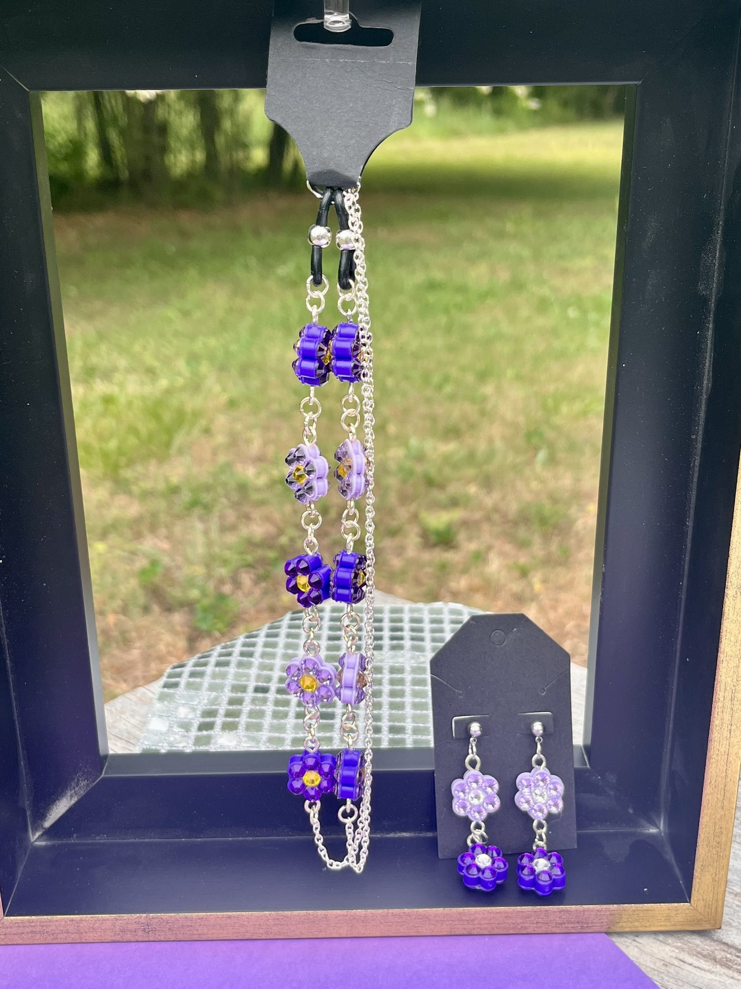 Flower Eyeglass Chains or Lanyard Purple Duo