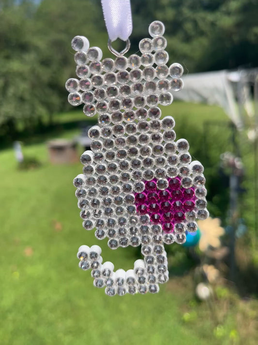 Kitty Love Car Ornament with heart charm